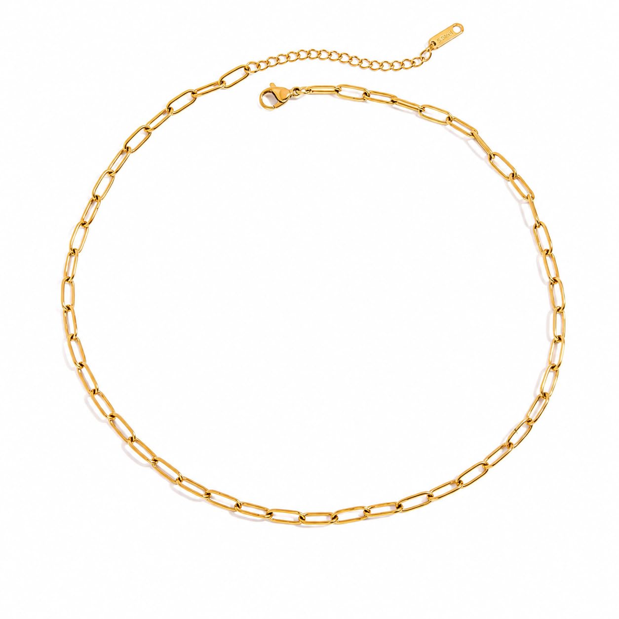 18K Gold Plated Paperclip Chain Necklace for Women | Stainless Steel | Advanced PVD Vacuum Plated | Waterproof, Tarnish Resistant | Minimalist Link Chain Necklace-image-40