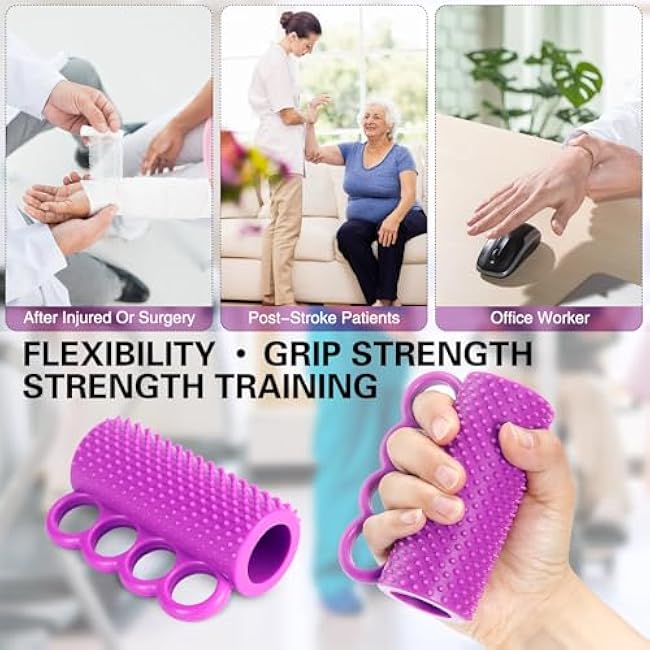 Hand Exercise Balls for Arthritis - Therapy Ball with Finger Separate & Massage Spike - Improve Flexibility & Grip Strength, Hand Exercise Balls for Strokes/Arthritis/Surgery/Elderly