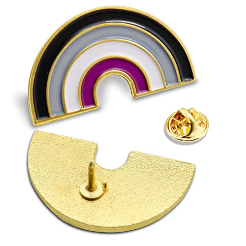 Image of 2 /12 /100Pcs Enamel Asexual Pride Rainbow Lapel Pins Bulk-Supports LGBT Progress Gay Brooch Badge for Men Women Clothes Bags Hats