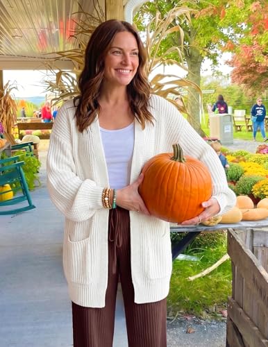 Image of MEROKEETY Long Sleeve Oversized Cardigan Sweaters for Women | Fall Winter Sweaters, Open Front, Chunky Knit, 2026 Casual Work Outerwear with Pockets