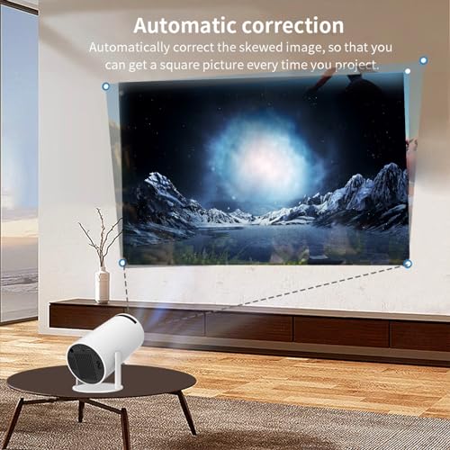 Image of Novel Cast Projector, Novel Cast Book Projector, 4k HD Screen Low Noise, Mini Portable Projectors, 130 inch Display with Auto Correction, 180 Flip, Wifi 5 & Android 11, Lightweight (White)