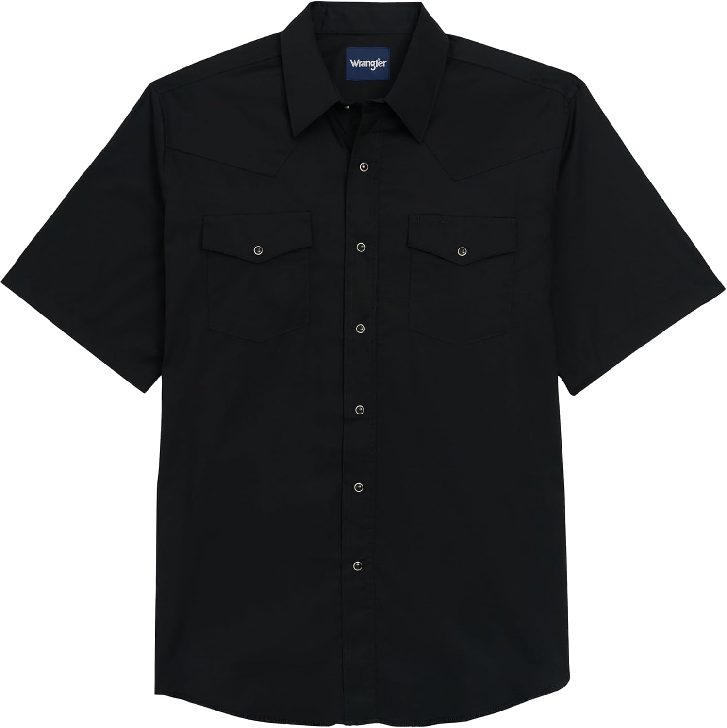 Wrangler Black Sport Western Men's Collared Short Sleeve Snap Shirt 1071106BK