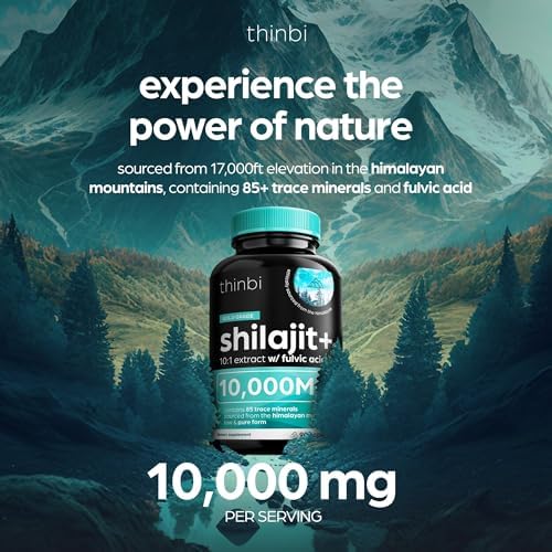image for Thinbi Pure Himalayan Shilajit Organic Capsules with Fulvic Acid & Tra