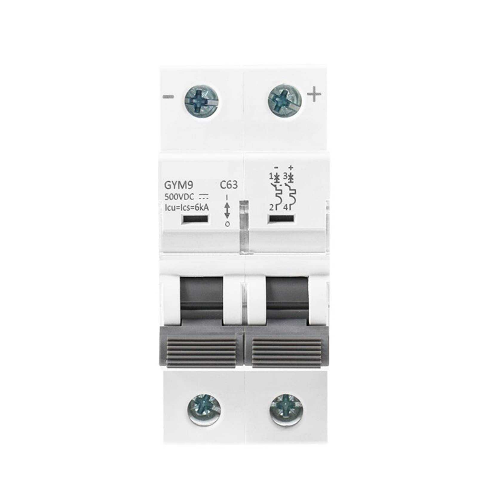 Mini disyuntor DC 2P para evitar cortocircuitos en baterías de litio y paneles 7