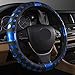 Produktbild Universal Auto Lenkradhülle Lenkrad Abdeckung Lenkradbezug aus Laser gebürstet Leder 38CM / 15'' Anti Rutsch Atmungsaktiv Luxuriös Lenkradabdeckung Lenkradschoner, Blau