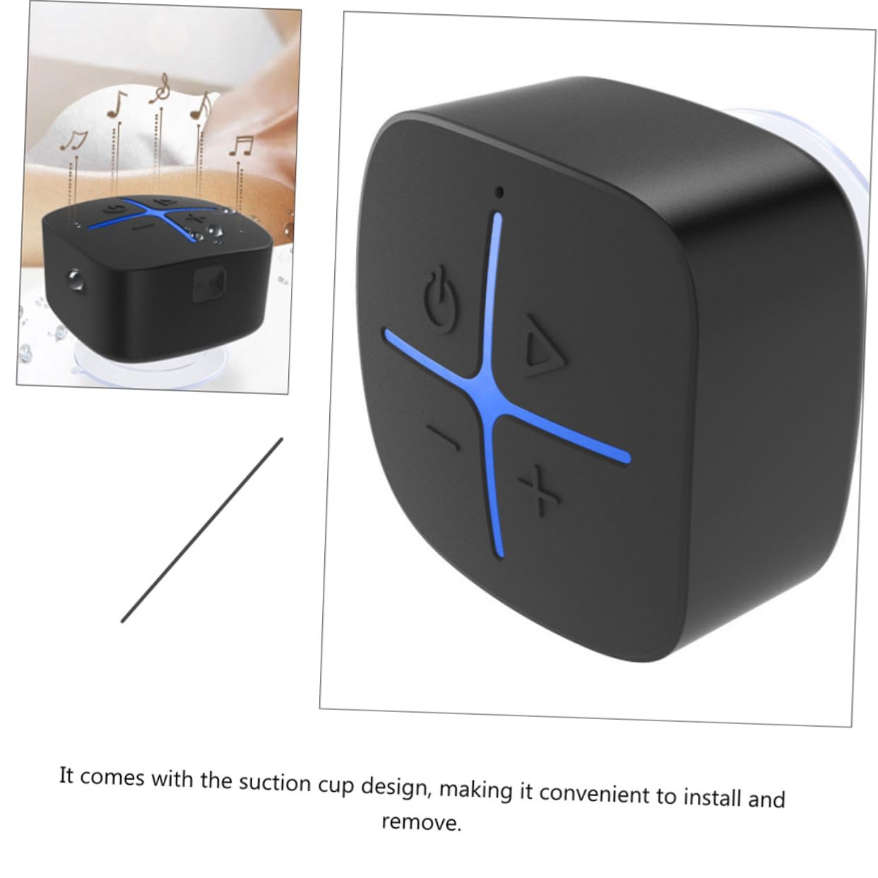 NUOBESTY Kabelloser Funklautsprecher Mit Saugnapf Badezimmer Subwoofer Sound Kleiner Wireless Soundgerät Dc5v