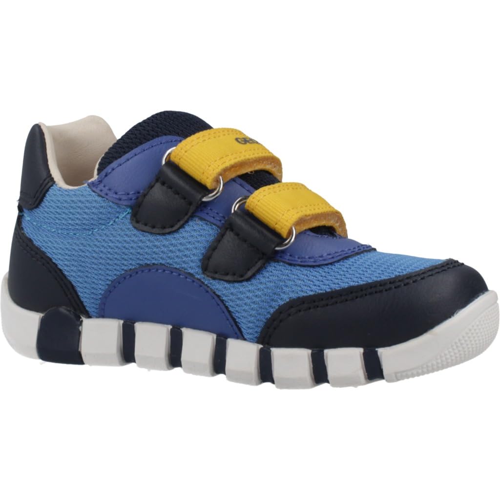Geox B IUPIDOO Boy C Sneaker, Azure/Navy, 24 EU