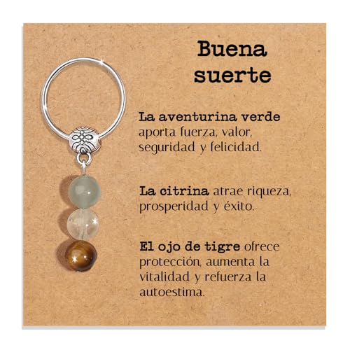 Bramart Llavero Personalizado con Cristales Naturales, Idea de Regalo Nuevos...