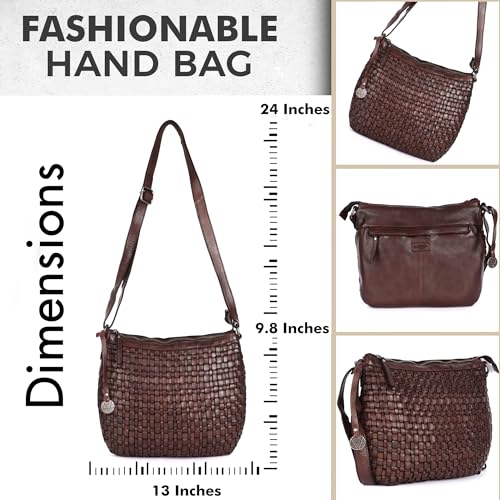 Genuine Leather Crossbody Sling Bag for Women, Purse for Women Trendy Casual Office Bag with Adjustable Strap4