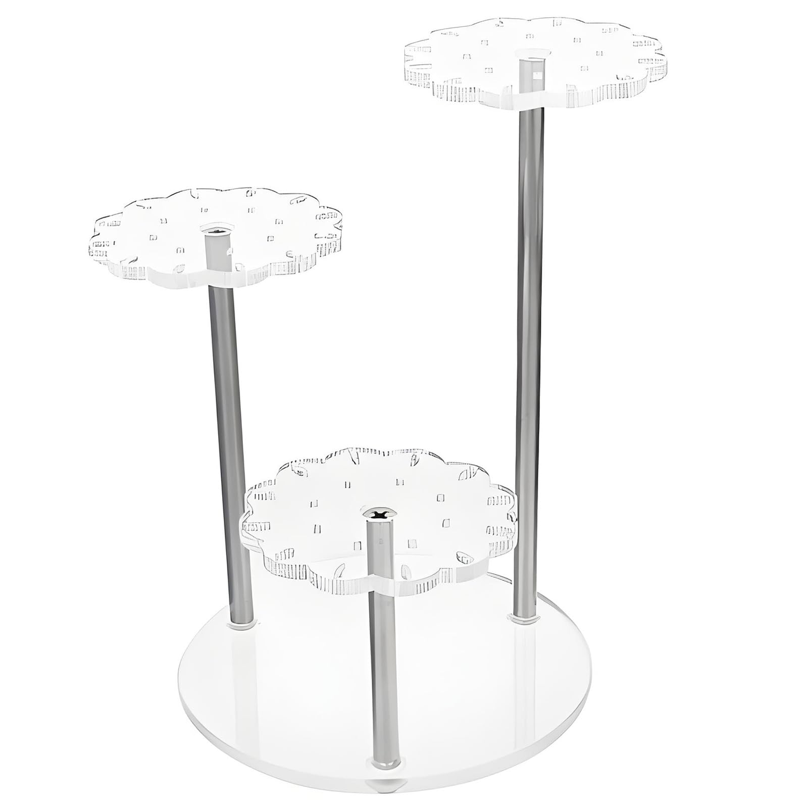 SXRQ Sturdy Acrylic Jewelry Organizers with Triple Layers for Brooches Chain and Hairpins Clear Jewelry Display