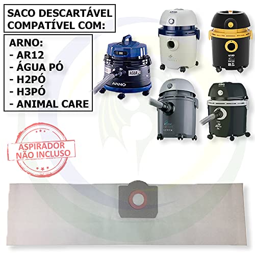 3 Saco Descartável para Aspirador De Pó Arno: Ar12 / Água Po / H2po / H3po / H2po Animal Care