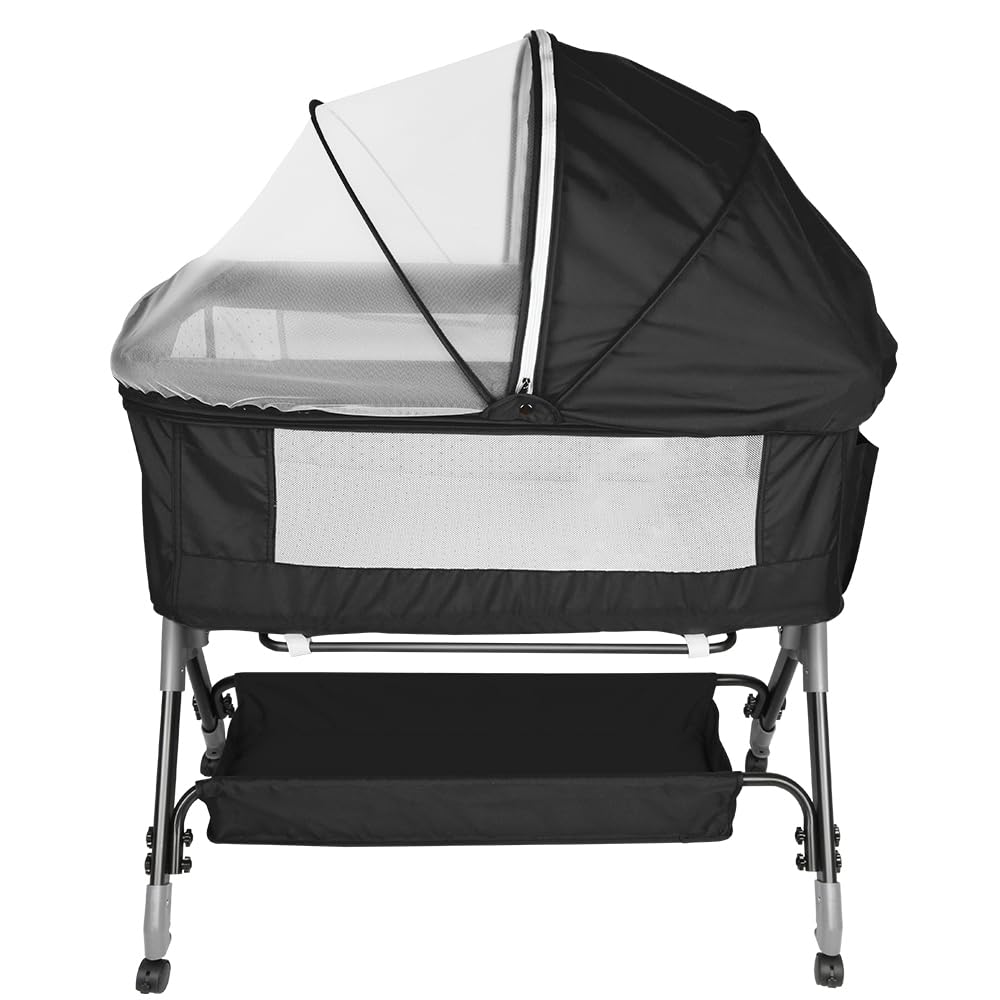 Berceau cododo 3 en 1 réglable grand lit bébé 0-40 kg avec moustiquaire et roulettes