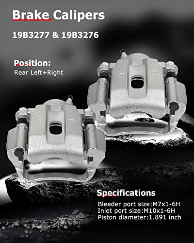 Image of cciyu 19B3277 19B3276 Rear Left & Right Brake Calipers With Bracket For Toyota For Sequoia 2008-2015,For Toyota For Tundra 2007-2015 Driver & Passenger Side