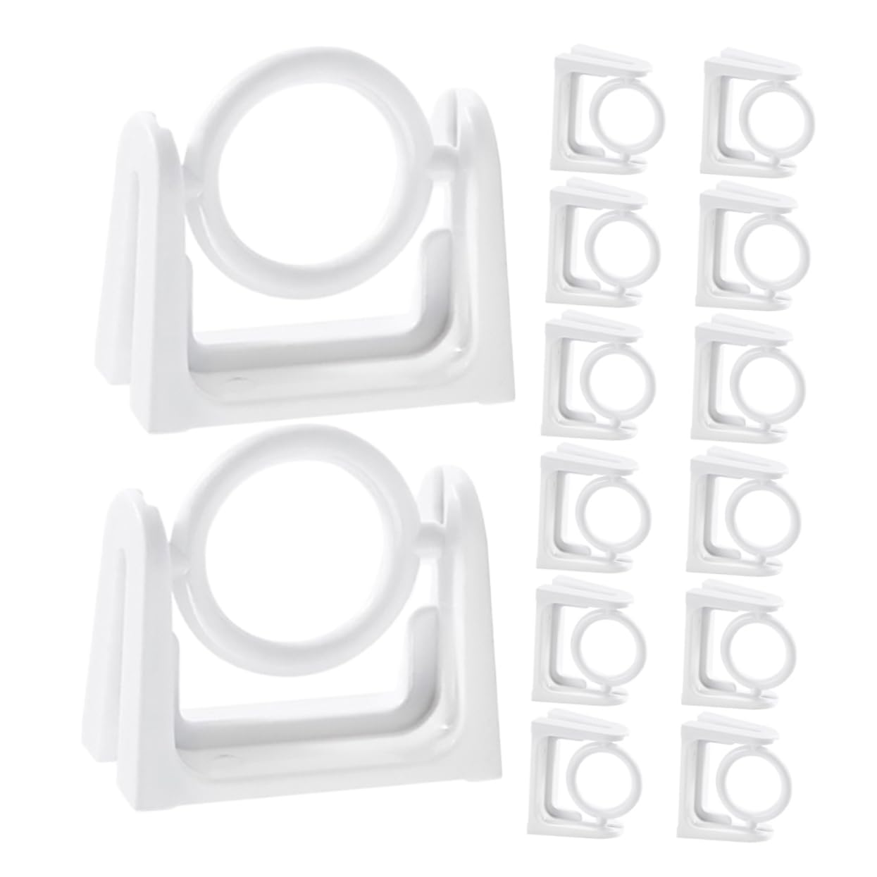 Ciieeo 30pièces Supports Adhésifs pour Tringle De Douche Crochets Plastique pour Tringle à Rideaux Lot de Supports Rotatifs sans Abîmer Les Murs pour Carrelage Et Verre