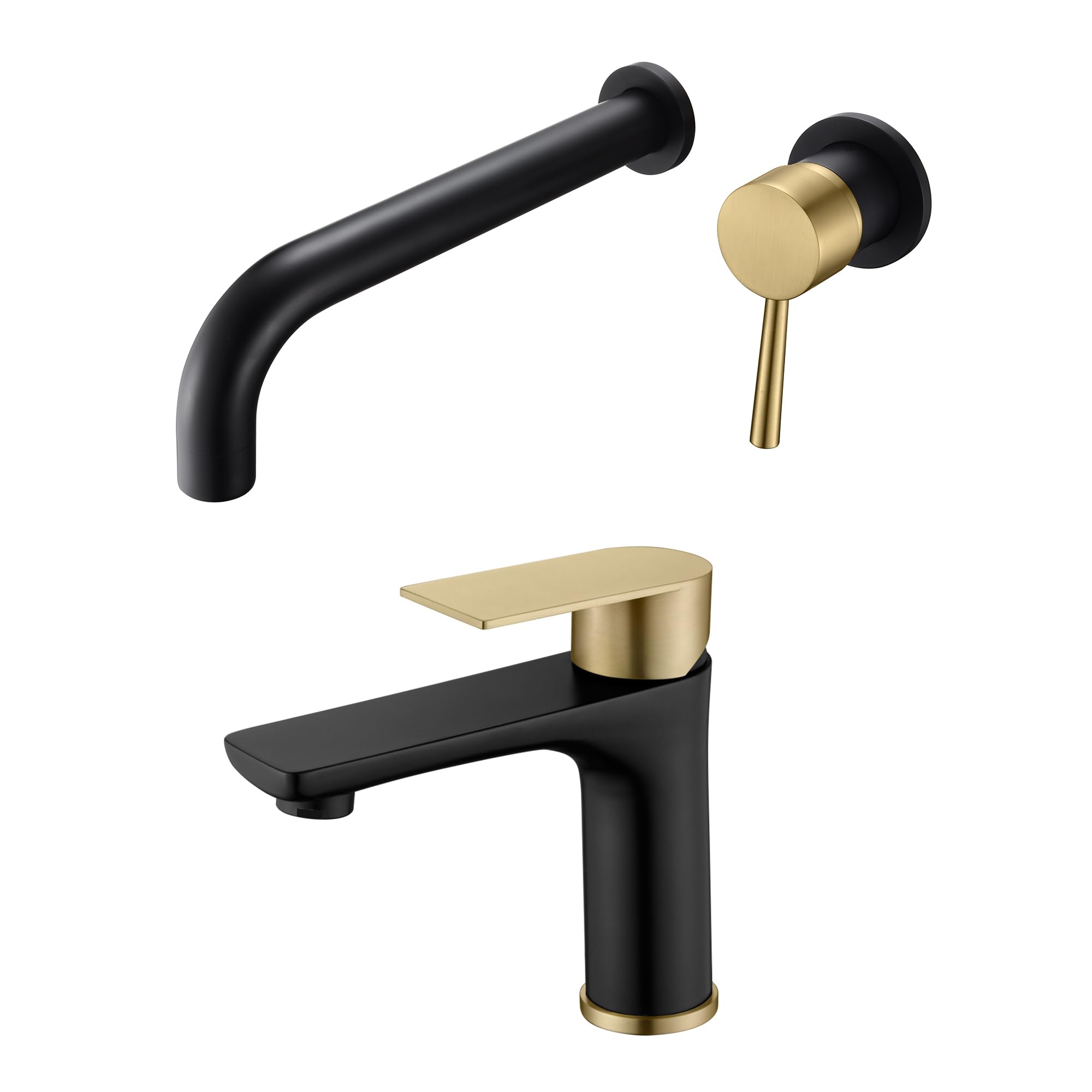 Hcfyauis Wall Mount Tub Faucet S2149i-Mg + Bathroom Sink Faucet S1425-Mg