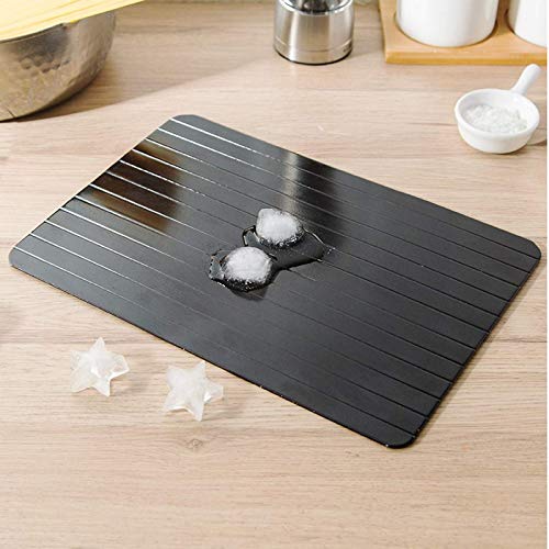 Auftauplatte,Auftaubrett Natürliches Auftauen von Gefrorenem in Minuten Defrosting Tray Aluminium Fleischplatte für Fleisch Fisch Gemüse Kochen Küche zu Hause 30 x 20cm