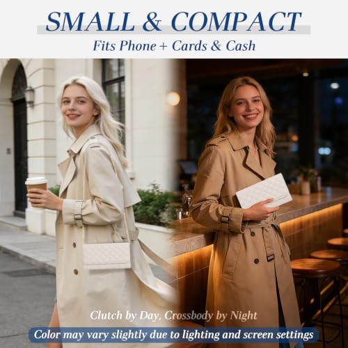 Image of U+U Small Crossbody Bags for Women, Cell Phone Purse Mini Clutch Bag with Removable Chain, Card Slots - Lightweight Purse