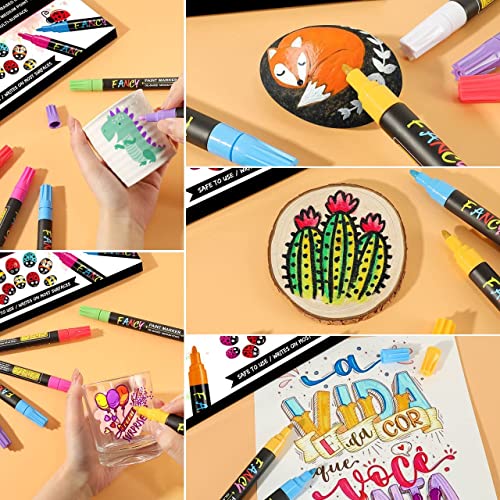Paint Pens,Emooqi Paint Markers 20 Pack Oil-Based Painting Pen Set For Rocks Painting Wood Plastic Canvas Glass Mugs Diy Craft #TOP1