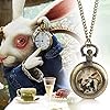 Tiong Women's Retro Pocket Watch Glass Case Kids Cartoon Quartz Pocket Watches Pendant Necklace for Womens Girls #1