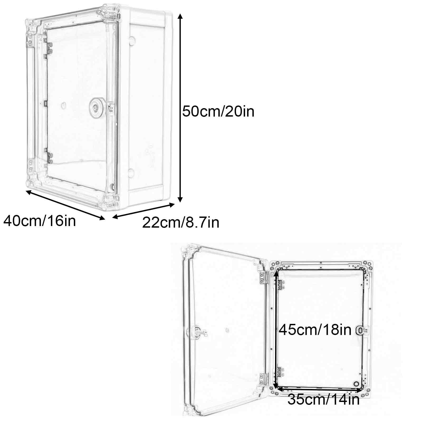 Caja de empotrar eléctrica, Caja eléctrica Exterior de Doble Puerta con Tapa abatible y Placa de Montaje Resistente a la Intemperie (tamaño: 40x50x22cm (16x20x8.7in))