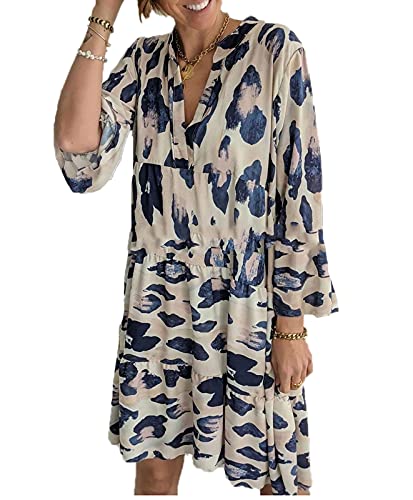Robe t-shirt à manches longues bleu M : oubliez les vêtements serrés avec cette coupe trapèze