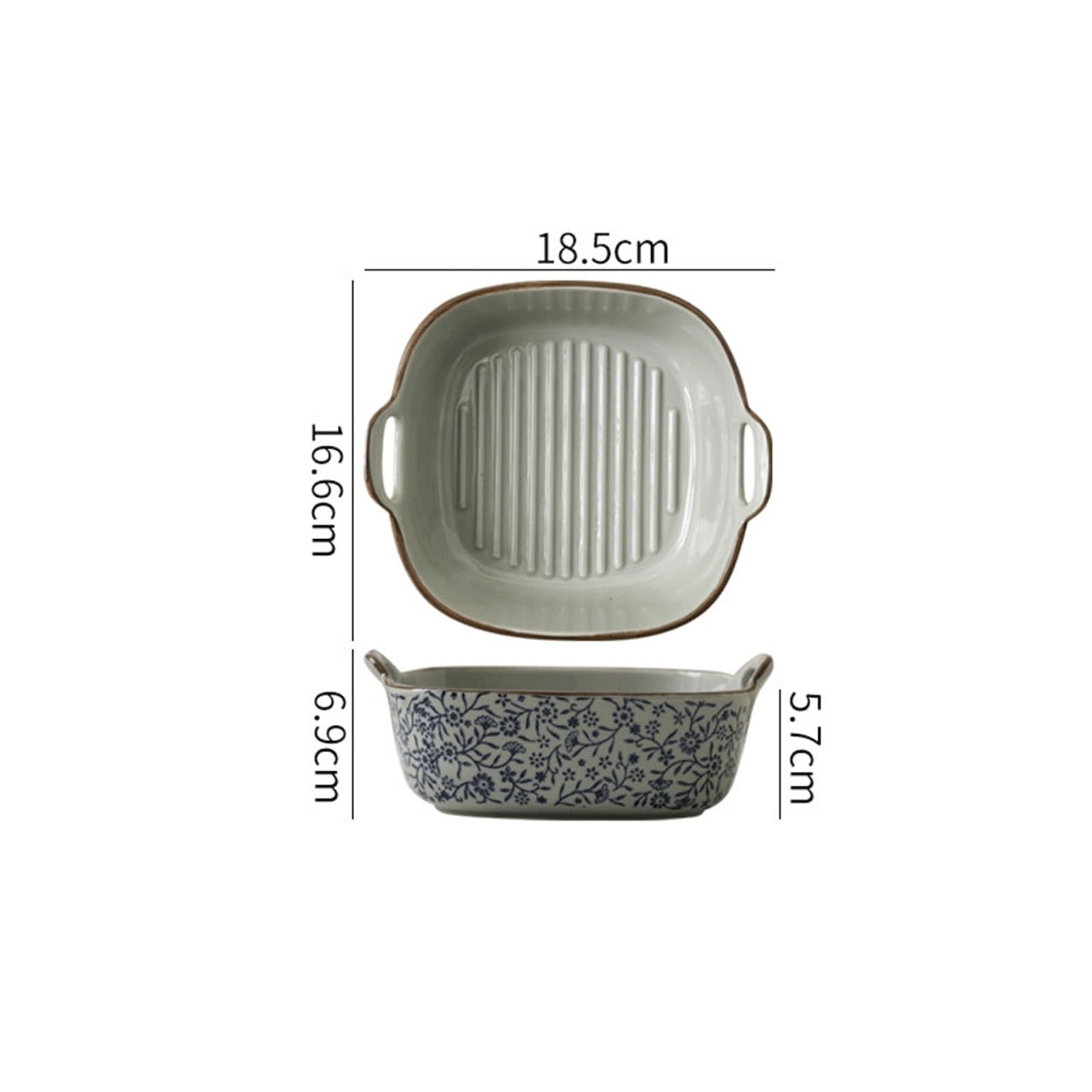 7-Zoll-Backform aus Keramik mit Doppelgriff Nudeln