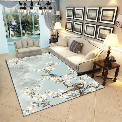 Tapis de chambre enfant bleu pour salon et espace de jeu