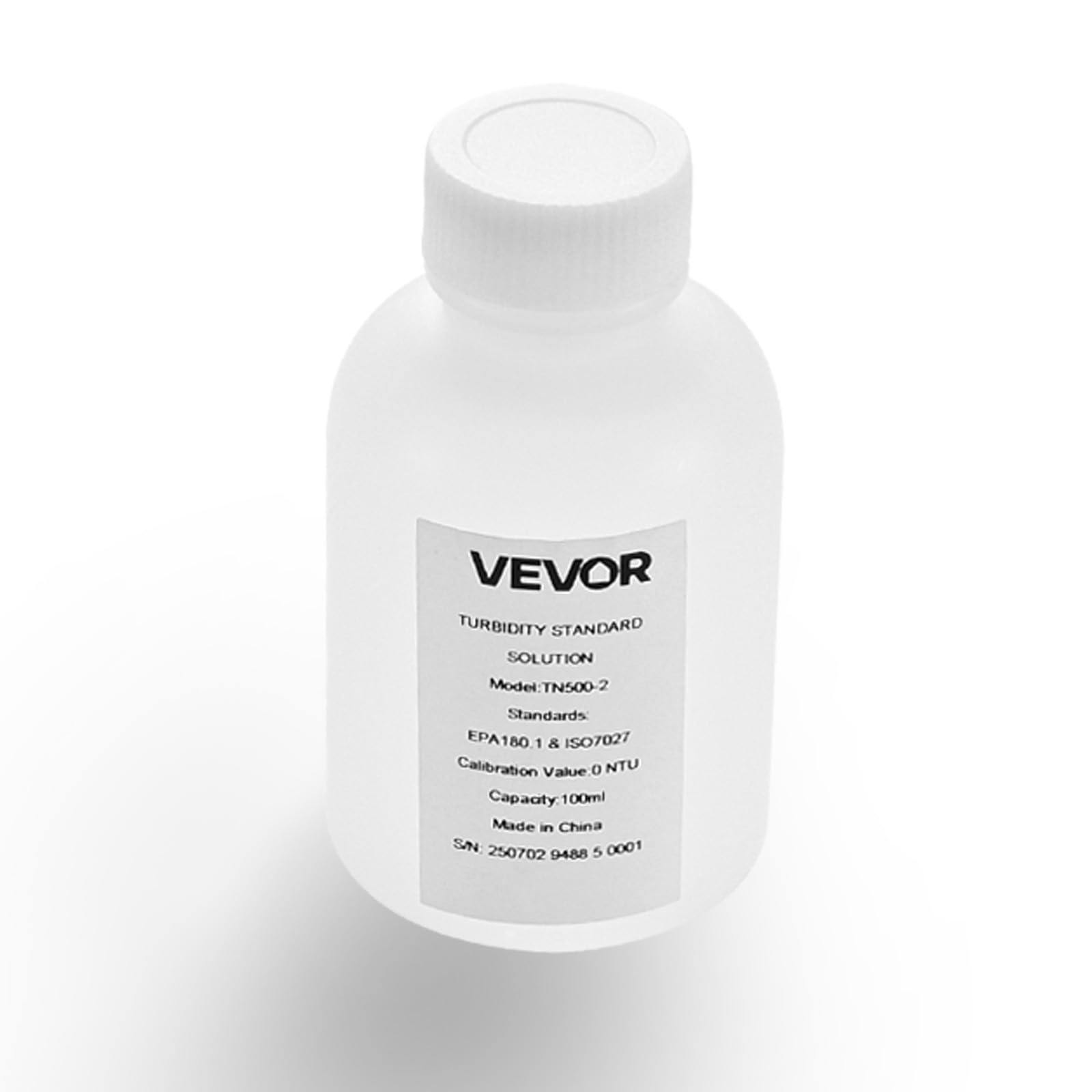 VEVOR Solución de Calibración de Turbidez, 0 NTU, 100 ml, para Turbidímetros, Deriva Cero para Una Concentración Estable, para Luz Blanca/Roja, para Entornos Educativos, Ambientales e Industriales