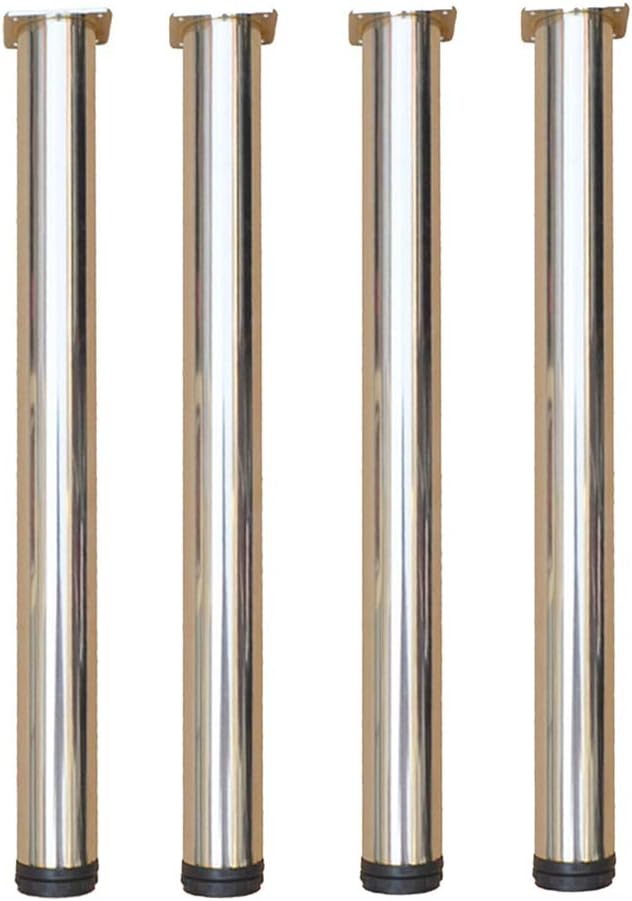 ISolay 4 PCS Table Legs Adjustable Height, Cabinet Support feet, Replacement Leg, DIY Furniture Table Legs for desks, Coffee Tables, Kitchen Tables, Stainless Steel Finish