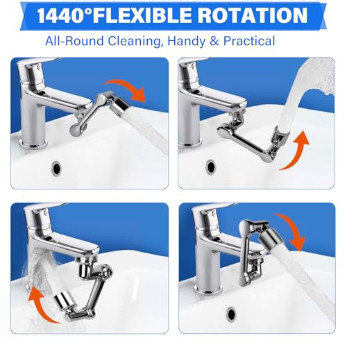 360° Rotating Faucet Extender with Adapter – Multifunctional Sink Spray Head for Bathroom & Kitchen Sinks (360° Rotating Faucet Extender with Adapter)