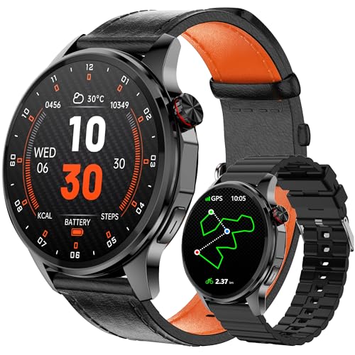 Smart Watch for Men Built-in GPS(Answer/Make Call/Text), 1.46" AI Smartwatch