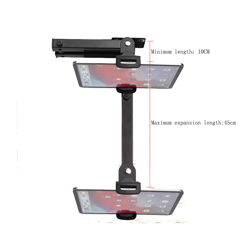 Supporto da parete per tablet, supporto girevole in alluminio con rotazione a 360° per tablet/telefoni da 7"-13", braccio estensibile per montaggio su schermo o staffe a parete