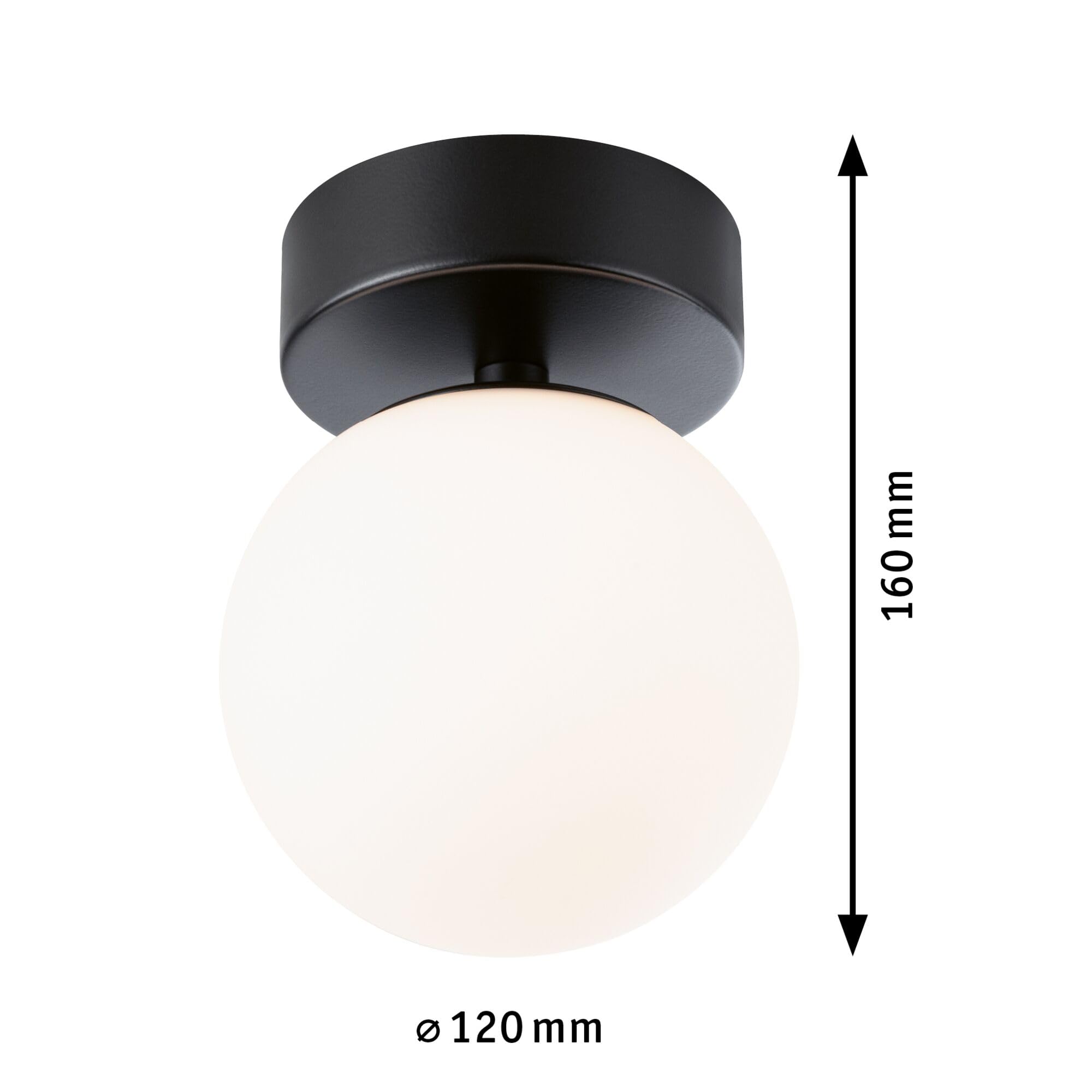 Paulmann 71071 plafonnier LED Selection Bathroom Gove IP44 3000K 400lm 230V 5W Noir mat, Satin luminaire de salle de bain