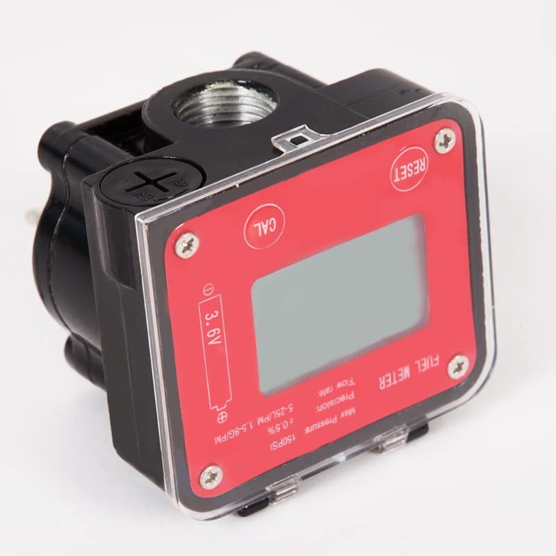 NEFWM-02 Medidor de flujo digital para bomba de transferencia de líquidos diésel, aceite y agua Adblue 5-25 l/min, 1/2 pulgadas, medidor de líquidos.
