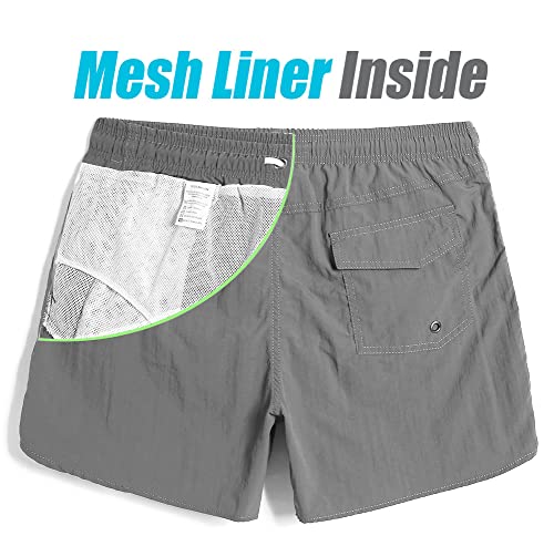 Image of maamgic Mens Swim Trunks 5 inch with Mesh Lining Quick Dry Bathing Suits for Men Swim Shorts Swimwear