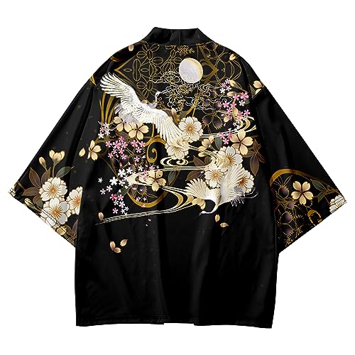 LAI MENG FIVE CATS Women's Summer Cardigan Lightweight Kimono Floral Print Loose Cover up Casual Tops3
