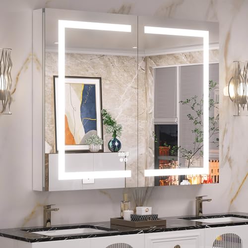 Keonjinn 40x32 Lighted Medicine Cabinet
