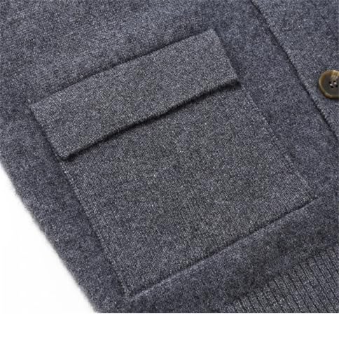 Men Thick Wool Sweater Large Stand Collar Knit Sweater Casual Buttons Cardigan Solid Jumpers4