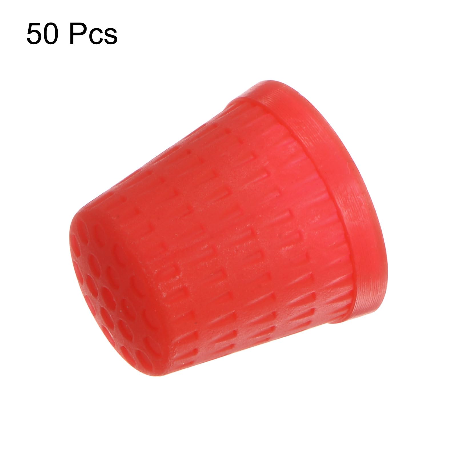 HARFINGTON Dedal de costura de plástico, protector de dedos, protector de dedos, acolchado, manualidades, accesorios de bordado, herramientas de costura de trabajo manual, 50 unidades, rojo