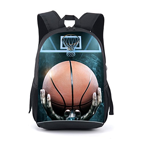 Mochila adolescente, universo espaço TrendyMax Galaxy padrão mochila fofa para escola, Basquete, 17.2 * 11.7 * 5.5 Inch, Laptop