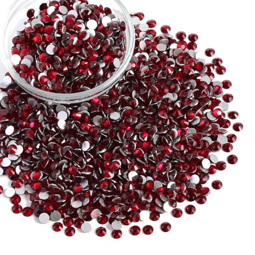 Image of Beadsland Flatback Rhinestones Bulk,14400pcs Red Rhinestones for Nails Crafts Clothes DIY Decoration, Dark Siam, SS10, 2.7-2.9mm