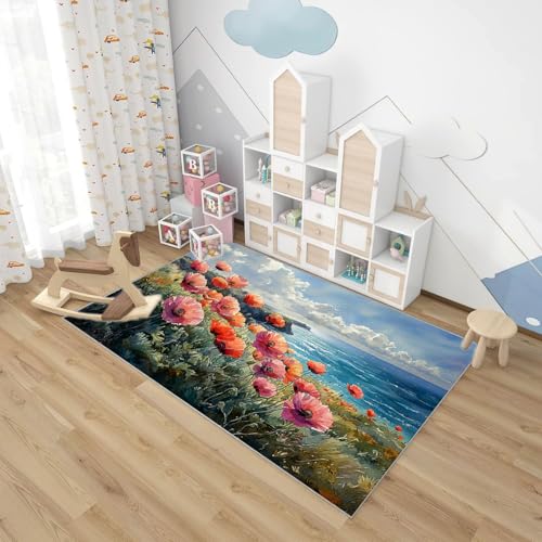 Tapis de salon ocean lavable en machine antiderapant