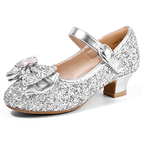 Image of PANDNAINJIA Girls Dress Shoes Toddler Heels Mary Jane Pumps
