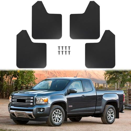 Image of 4PCS Black Car Mud Flaps Front and Rear Side Mudguard Splash Guards All Weather Mud Guards Flexible and Bendable Fender Flares Universal Auto Accessories Compatible with Pickup SUV Trucks