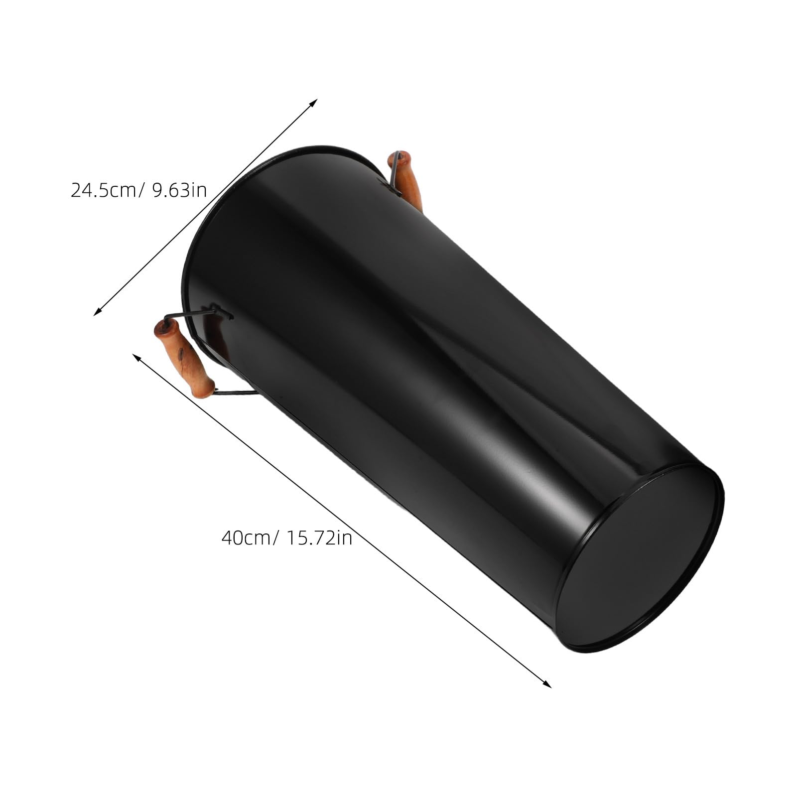 Hemobllo Secchio Resistente e Decorativo con Manico in Ferro Nero Porta Legna da Ardere Rotondo Facile da Spostare per Soggiorno e Uso Esterno