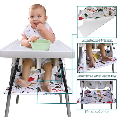 Image of Highchair Footrest for IKEA Antilop, Height Adjustable High Chair Foot Rest, Nylon Cushion Highchair Footrest with PP Board, Suitable Footstool with Rounded Corners
