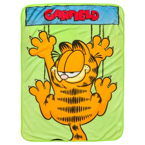 Silver Buffalo Garfield Hanging On 45' x 60' Fleece Throw, Soft and Cozy Blanket, 180 GSM