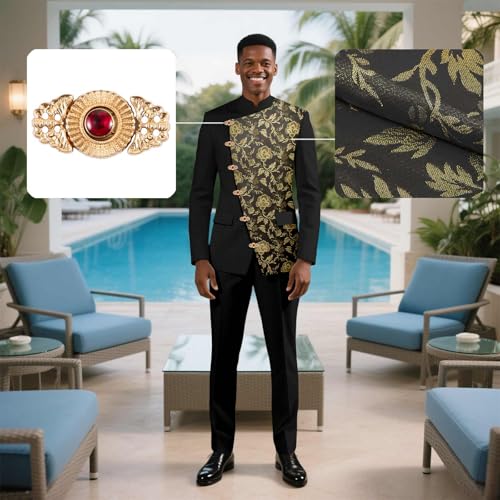 Men's 2 Pieces Suit Elegant Solid Slim Fit Single Breasted Party Long Blazer Pants 2 Piece Set3