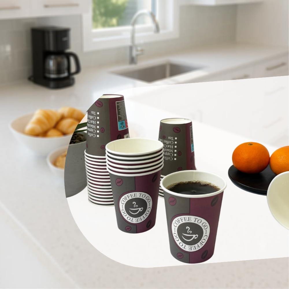 Kaffeebecher 200ml - 1000 Stück | Auslaufsichere Kaffeebecher to go Einweg - Ideal für Heißgetränke wie Kaffee, Cappuccino oder Tee | Stabile Espressobecher bzw. Pappbecher als Einwegbecher