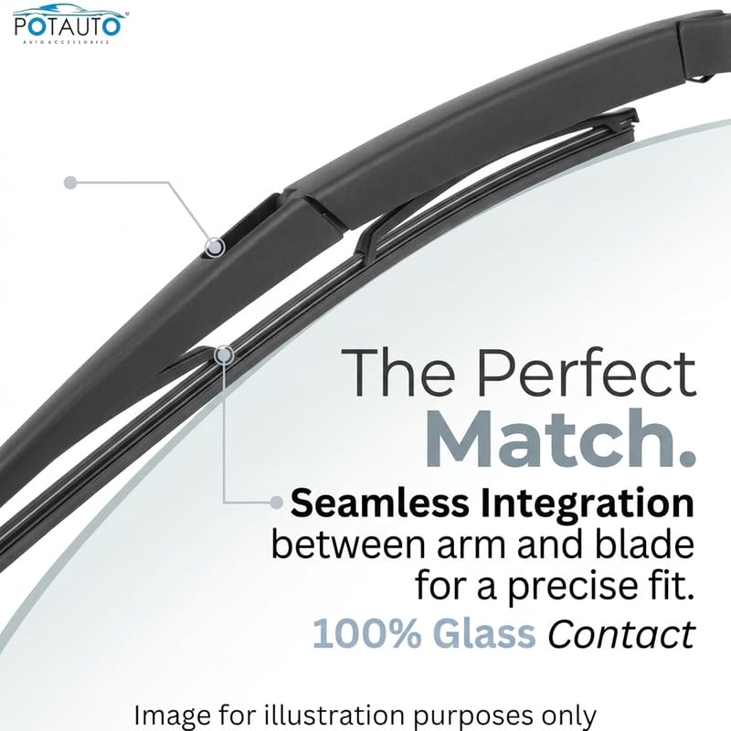 Image of POTAUTO REAR WIPER BLADE ARM SUITABLE FOR AUDI Q3 | 16 INCH | ALL-WEATHER HIGH PERFORMANCE | 3468